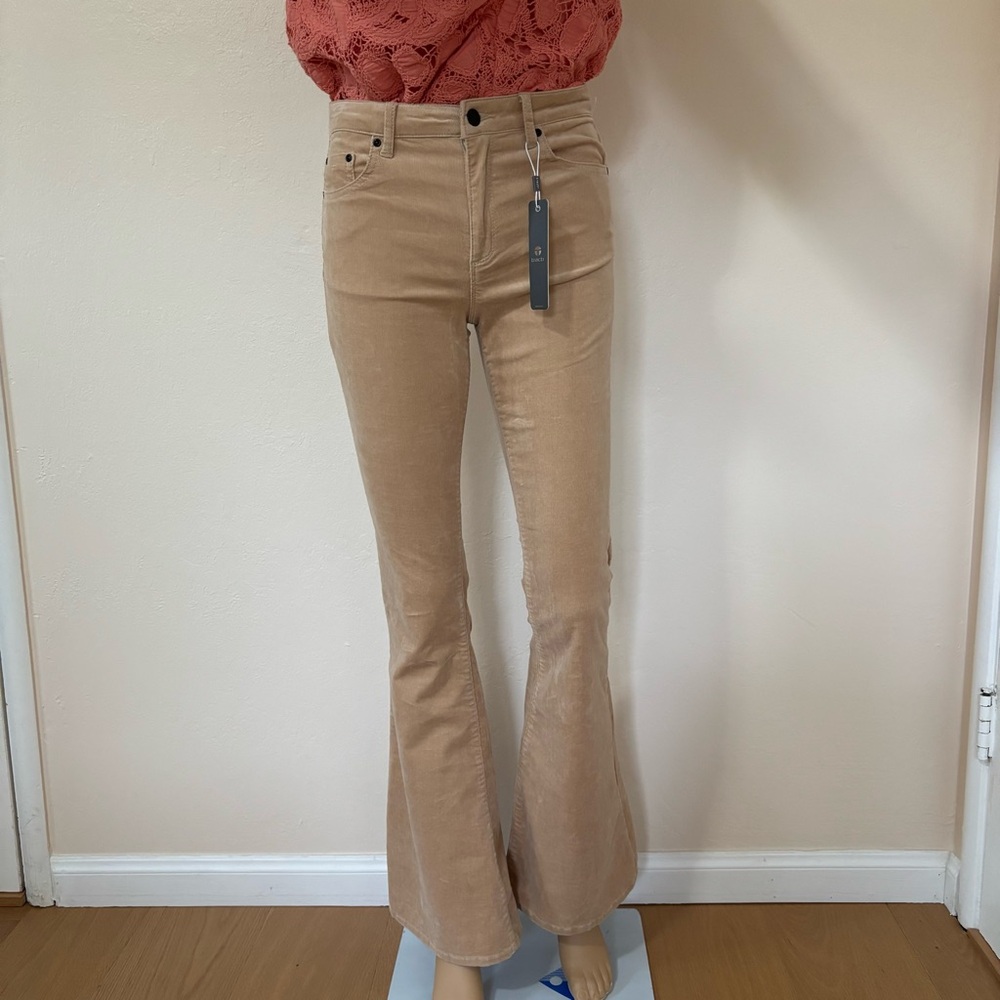 New Tractr Tan Corduroy Sexy Flare Pants size 2 /26